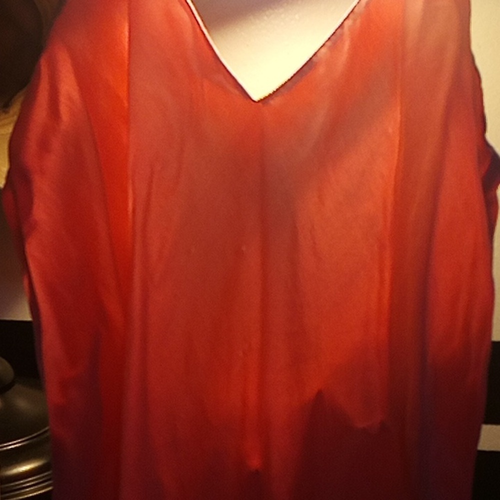 GUC: 90's VINTAGE NEIMAN MARCUS; CORAL PINK 100% SILK MAXI NEGLIGEE DRESS! - Picture 6 of 12